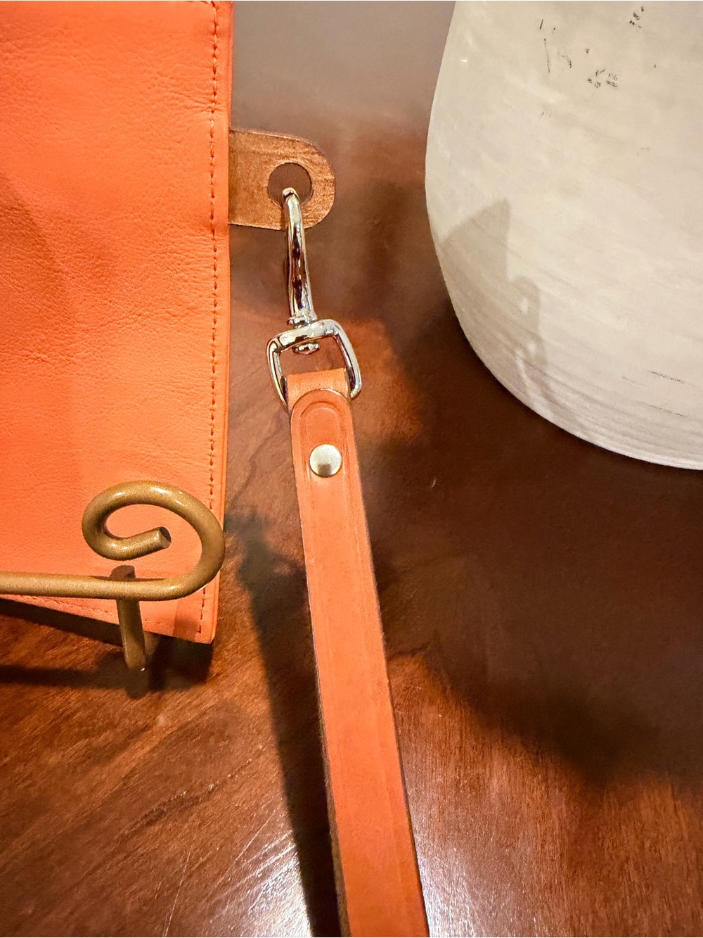 Dooney & Bourke Orange Leather Wristlet - Picture 4 of 9